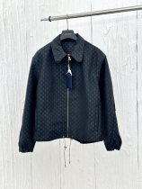 Louis Vuitton New Full Print Jacquard Denim Collar Jacket