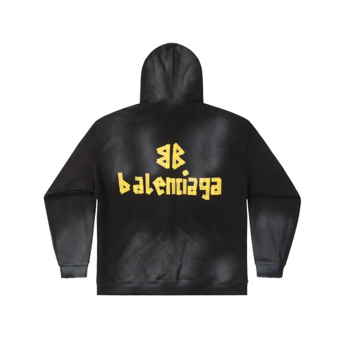 Balenciaga Couple's New Gradient Yellow Tape Bandage Printed Zipper Hooded Sweatshirt