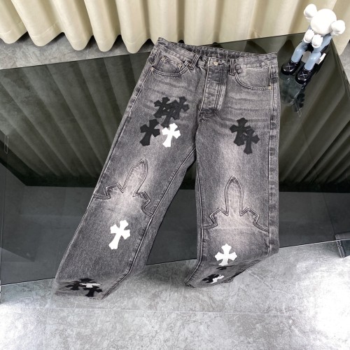 Chrome Hearts New Flame Grey Jeans Casual Pants