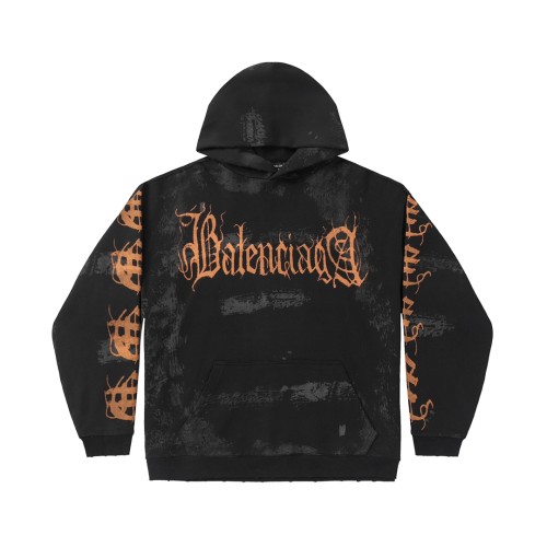 Balenciaga High Street Graffiti Letter Printed Hoodie Couple Casual Loose Sweatshirt