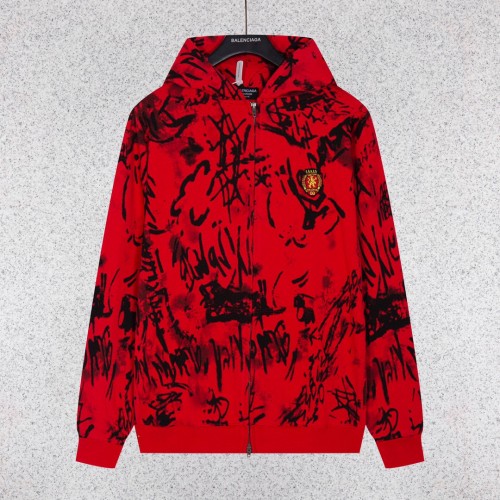 Balenciaga Street Logo Printed Zipper Hoodie Couple Casual Loose Sweatshirt