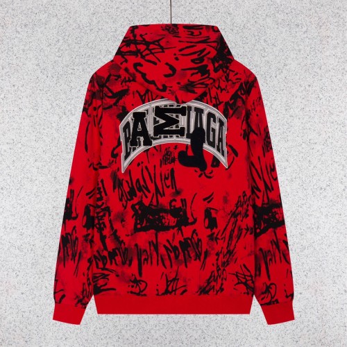 Balenciaga Street Logo Printed Zipper Hoodie Couple Casual Loose Sweatshirt