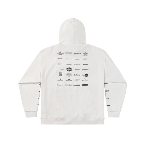 Balenciaga Classic Logo Printed Hoodie Unisex Casual Piercing Sweatshirt