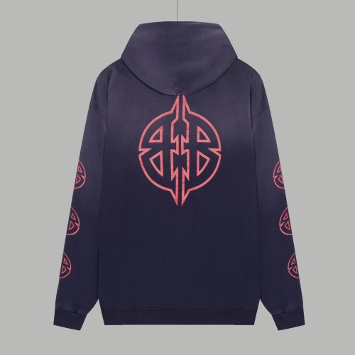 Balenciaga Fashion Gradient Washed Hoodie Unisex Letter Printed Casual Sweatshirt