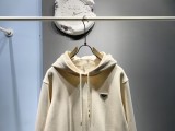 Prada Golden Triangle Logo Hoodie Unisex Casual Loose Sweatshirt