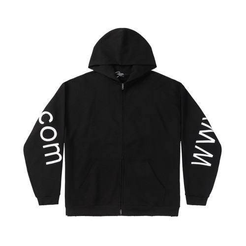 Balenciaga Logo Printed Hoodie with Zipper Unisex Classic Casual Hoodies