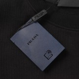 Prada Logo Printed Hoodie Unisex Oversize Round Neck Sweatshirt