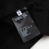Prada Logo Printed Hoodie Unisex Oversize Round Neck Sweatshirt