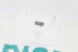 Dior Fashion Handpulled Rope Graffiti Logo Printed Round Neck Sweatshirt Unisex Casual Loose Sweatshirt