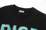 Dior Fashion Handpulled Rope Graffiti Logo Printed Round Neck Sweatshirt Unisex Casual Loose Sweatshirt