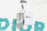 Dior Fashion Handpulled Rope Graffiti Logo Printed Round Neck Sweatshirt Unisex Casual Loose Sweatshirt