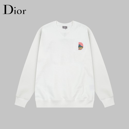 Dior Fashion Landscape Logo Letter Embroidered Round Neck Sweatshirt Unisex Casual Loose Sweatshirt