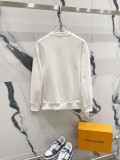 Loewe Fashion Splicing Color Contrast Embroidered Logo Round Neck Hoodie Unisex Casual Loose Sweatshirt
