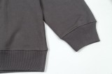 Loewe Fashion Splicing Color Contrast Embroidered Logo Round Neck Hoodie Unisex Casual Loose Sweatshirt