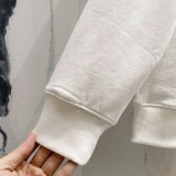 Loewe Fashion Splicing Color Contrast Embroidered Logo Round Neck Hoodie Unisex Casual Loose Sweatshirt