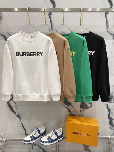 Burberry Classic Round Neck Hoodie Couple Silicone Letter Logo Casual Sweatshirt