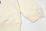 Loewe Fashion Splicing Color Contrast Embroidered Logo Round Neck Hoodie Unisex Casual Loose Sweatshirt