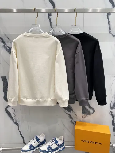 Loewe Fashion Splicing Color Contrast Embroidered Logo Round Neck Hoodie Unisex Casual Loose Sweatshirt