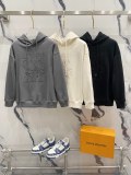 Loewe Couple Personality Misaligned Letter Logo Embroidered Casual Hoodie