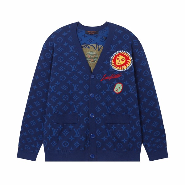 Louis Vuitton x Yayoi Kusama Classic Face Pattern Knitted Cardigan Sweater