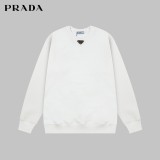 Prada Classic Triangle Logo Loog Round Neck Sweatshirt Unisex Casual Loose Sweatshirt