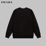 Prada Classic Triangle Logo Loog Round Neck Sweatshirt Unisex Casual Loose Sweatshirt
