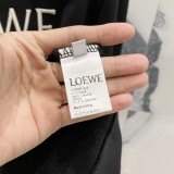 Loewe Fashion Splicing Color Contrast Embroidered Logo Round Neck Hoodie Unisex Casual Loose Sweatshirt