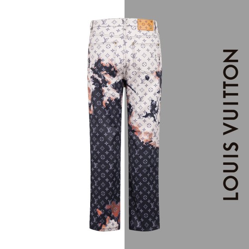 Louis Vuitton Fashion Fire Cloud Leather Label Jeans