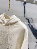 Loewe Couple Personality Misaligned Letter Logo Embroidered Casual Hoodie