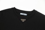 Prada Classic Triangle Logo Loog Round Neck Sweatshirt Unisex Casual Loose Sweatshirt