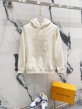 Loewe Couple Personality Misaligned Letter Logo Embroidered Casual Hoodie