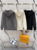 Loewe Couple Personality Misaligned Letter Logo Embroidered Casual Hoodie