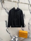 Loewe Couple Personality Misaligned Letter Logo Embroidered Casual Hoodie