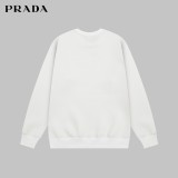 Prada Classic Triangle Logo Loog Round Neck Sweatshirt Unisex Casual Loose Sweatshirt
