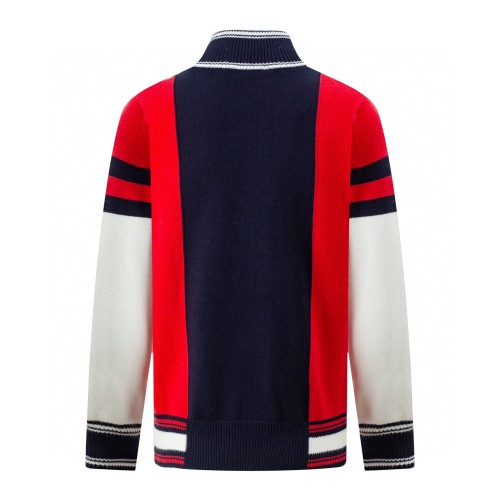 Gucci Zipper High Neck Full Print Stripe Logo Casual Long Sleeve Jacket Sweater Coat
