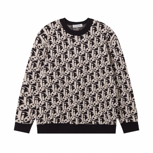 Dior Classic Full Letter Jacquard Knitted Round Neck Sweater