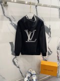 Louis Vuitton 3D Embroidered Logo Hoodie Unisex Casual Sweatshirt