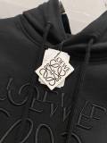 Loewe Couple Personality Misaligned Letter Logo Embroidered Casual Hoodie