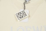 Loewe Fashion Splicing Color Contrast Embroidered Logo Round Neck Hoodie Unisex Casual Loose Sweatshirt