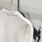 Loewe Fashion Splicing Color Contrast Embroidered Logo Round Neck Hoodie Unisex Casual Loose Sweatshirt