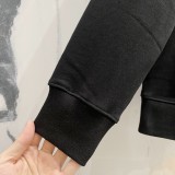 Loewe Fashion Splicing Color Contrast Embroidered Logo Round Neck Hoodie Unisex Casual Loose Sweatshirt