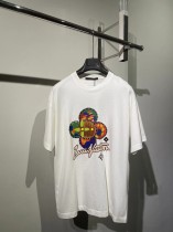 Louis Vuitton New Sunflower Hand drawn Printed T-shirt Couple Loose Short Sleeve