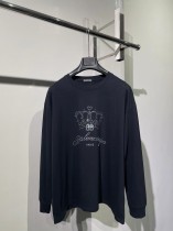 Balenciaga Crown Hot Diamond Long Sleeve T-shirt Couples Loose Long Sleeve