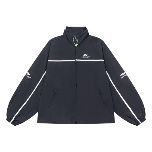 Balenciaga New Embroidered Logo White Strip Splicing Stormtrooper Jacket