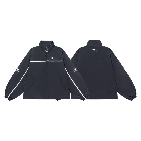 Balenciaga New Embroidered Logo White Strip Splicing Stormtrooper Jacket