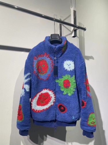 Louis Vuitton Classic Logo Jacquard Coat Unisex Double Zipper Coat