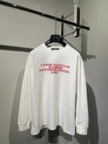 Louis Vuitton New Fleece Printed Long Sleeve T-shirt Couples Loose Long Sleeve