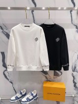 Louis Vuitton Classic Letter Embroidered Logo Round Neck Hoodie