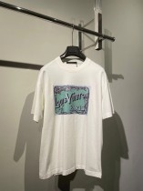 Louis Vuitton New Retro Printed T-shirt Couple Loose Short Sleeve