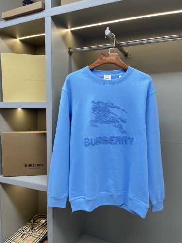 Burberry Fashion Equestrian Knight Plucked Embroidered Cotton Round Neck Hoodie